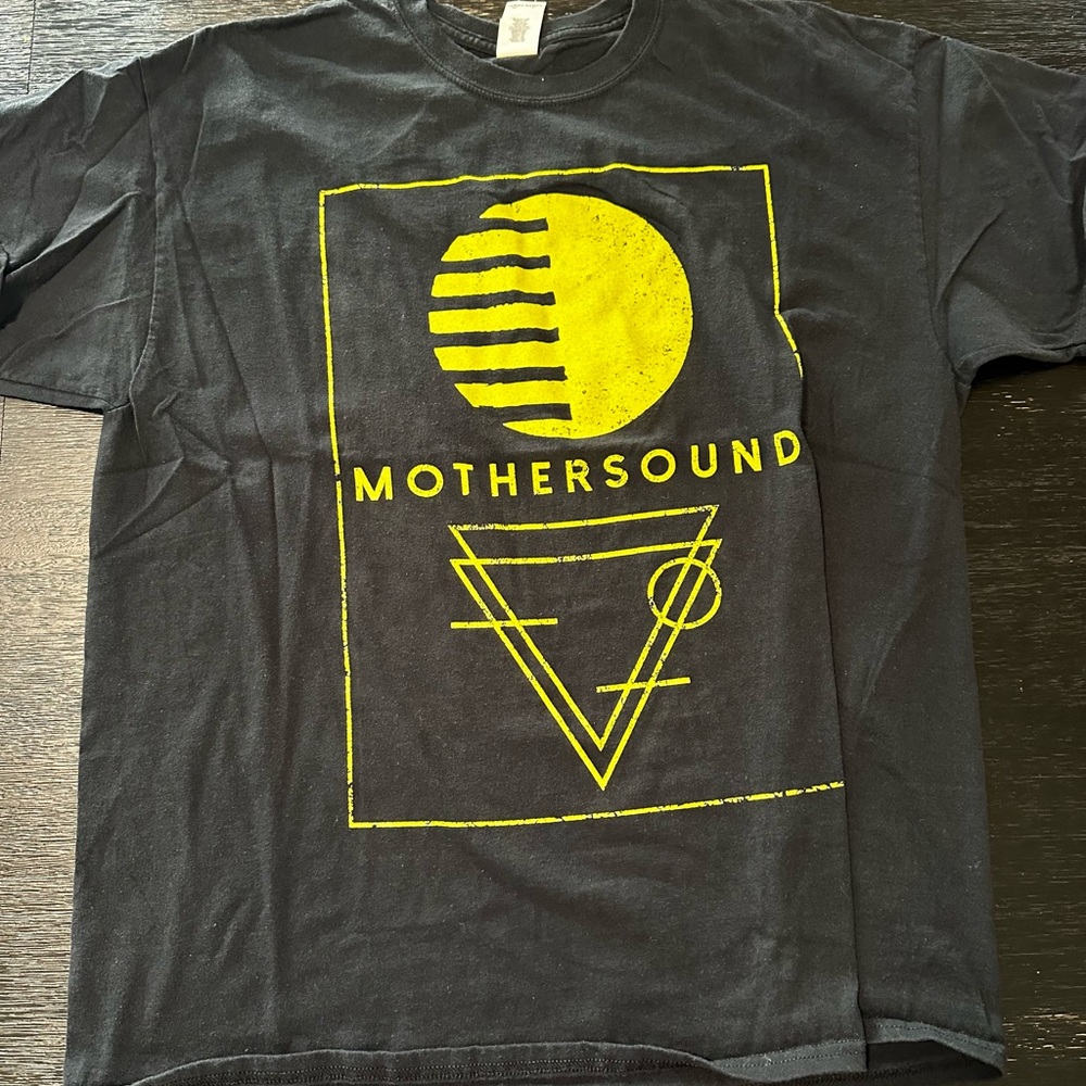 Mothersound Black T-Shirt with Yellow Graphic